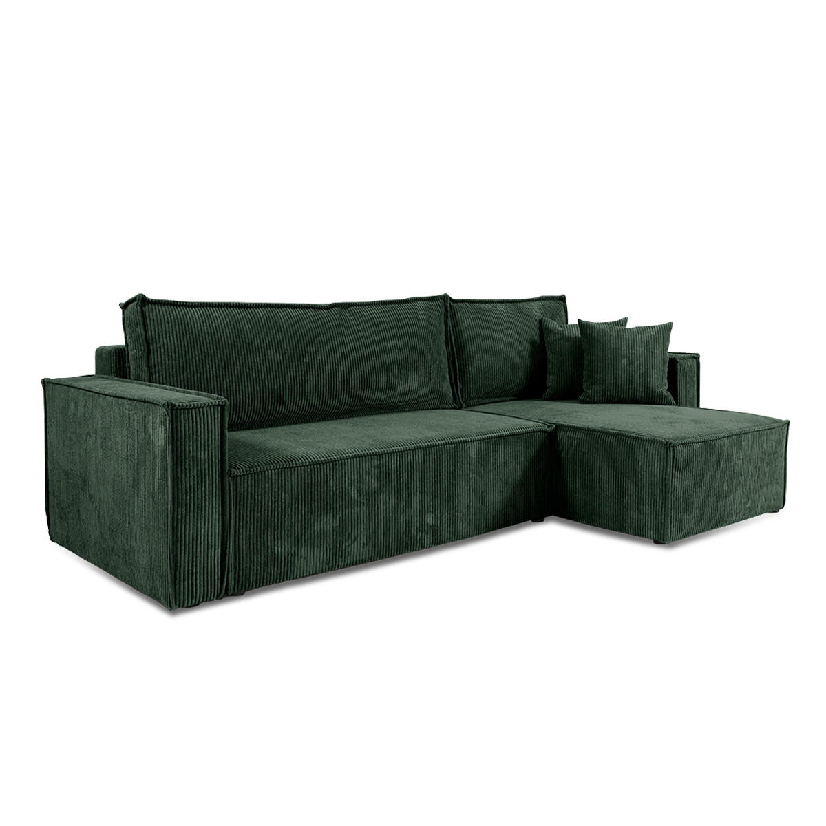 ECKSOFA Ezekiel 3 Sitzplätze Tannengrün - Grün, Holz (236/145cm) - Petits-meubles