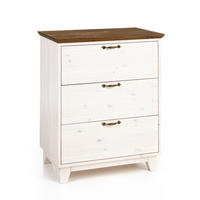 KOMMODE 74 cm - Dunkelbraun/Weiß, Holz (74/89/47cm) - MSL wooden furniture