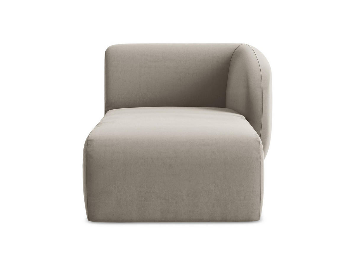 SOFAELEMENT Rechts Samt Stoff Grau - Taupe/Schwarz, Holzwerkstoff/Kunststoff (91/75/166cm) - Makamii