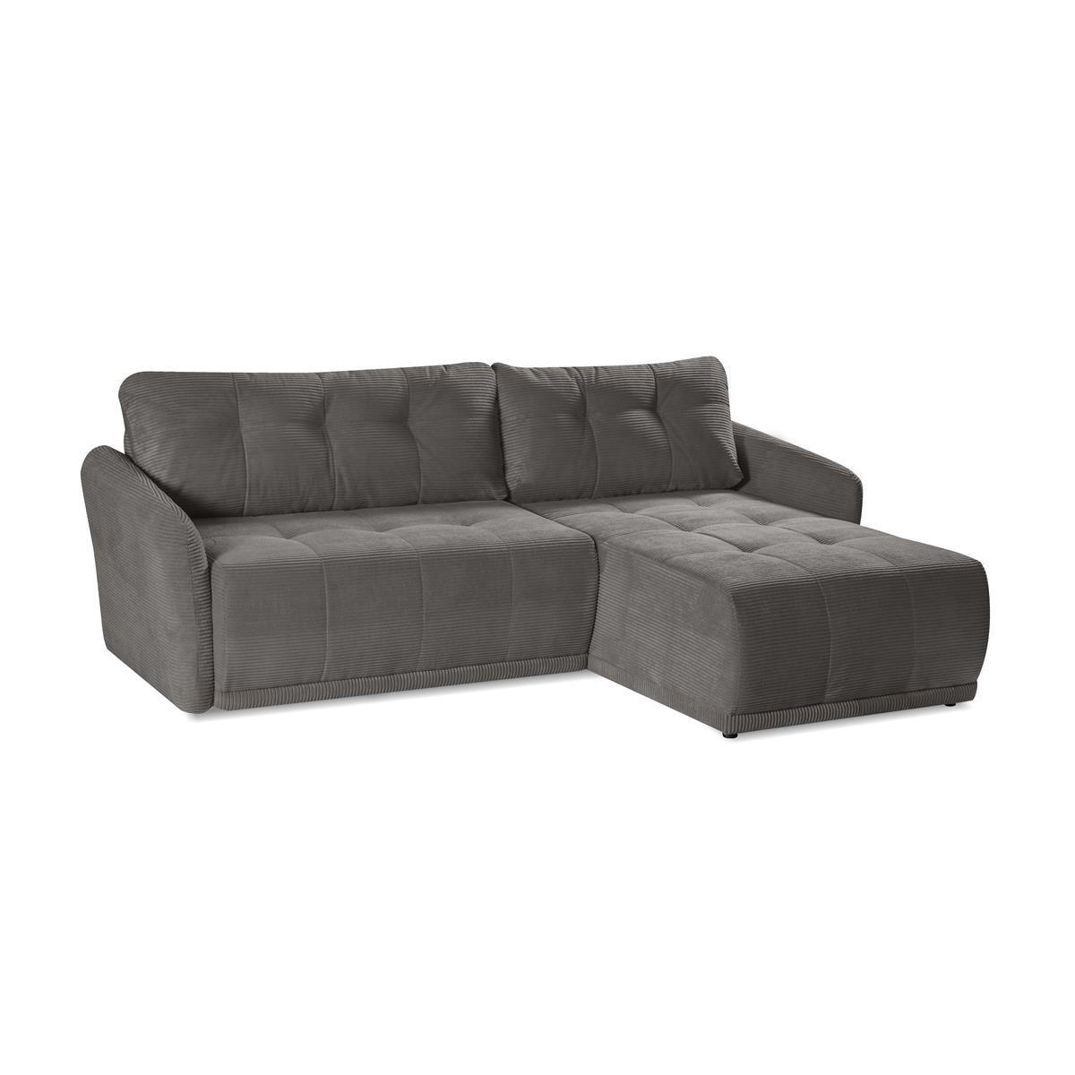 ECKSOFA Omron Dunkelgrau, universal Schlafsofa - Dunkelgrau, Holzwerkstoff/Textil (248/180cm) - Bettso