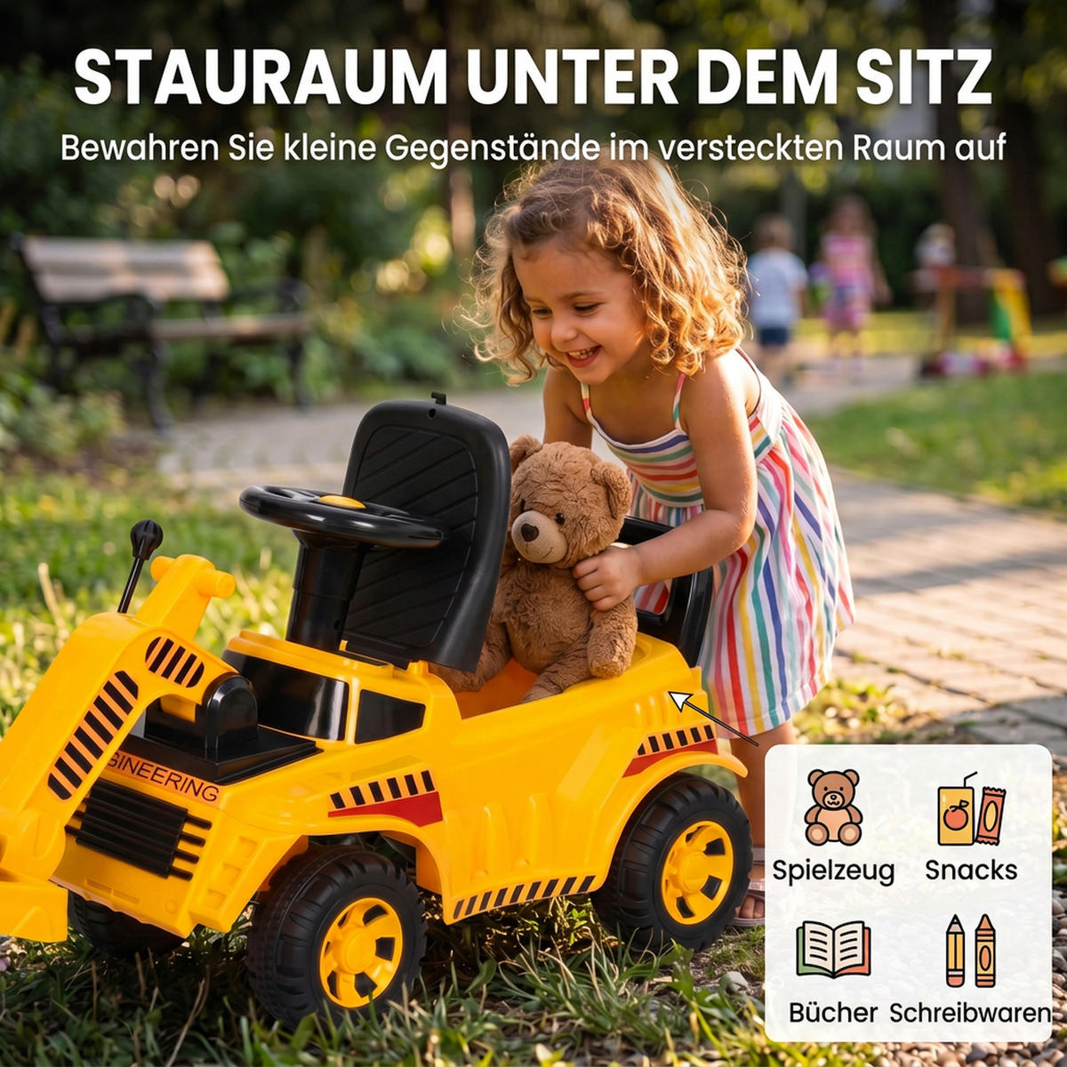 KINDER-SITZBAGGER Kunststoff Gelb - Gelb, Kunststoff (95/29/41cm) - AIYAPLAY