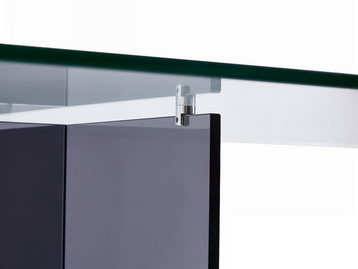 TISCH ohne Ausziehfunktion - 8 -Sitzer - Sicherheitsglas - transparent, anthrazitgrau - BYLENA - Transparent, Glas (100/200/75cm) - Vente-Unique