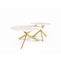 COUCHTISCH Libre Bianco Marmor / Gold (2er-Set) - Goldfarben/Weiß, Holz/Holzwerkstoff (75/133/42cm) - Feldmann-Wohnen