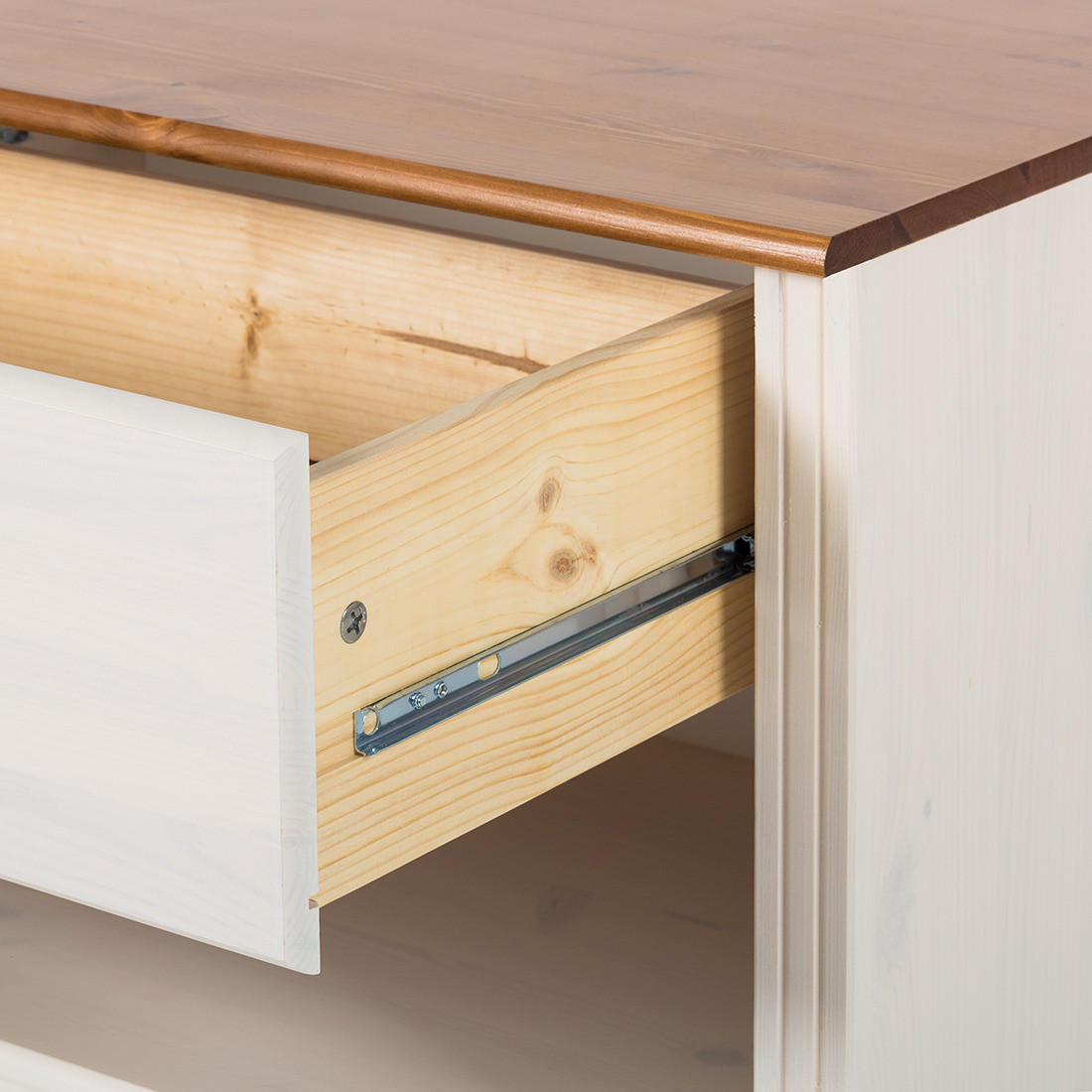 WOHWAND - Kiefer massiv, Typ B - Weiß/Kieferfarben, Holz (288/223/45cm) - home24