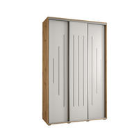 SCHWEBETÜRENSCHRANK 235,2/160/60 3-türig - Silberfarben/Weiß, Holz/Metall (160/235/60cm) - Abiks Möbel