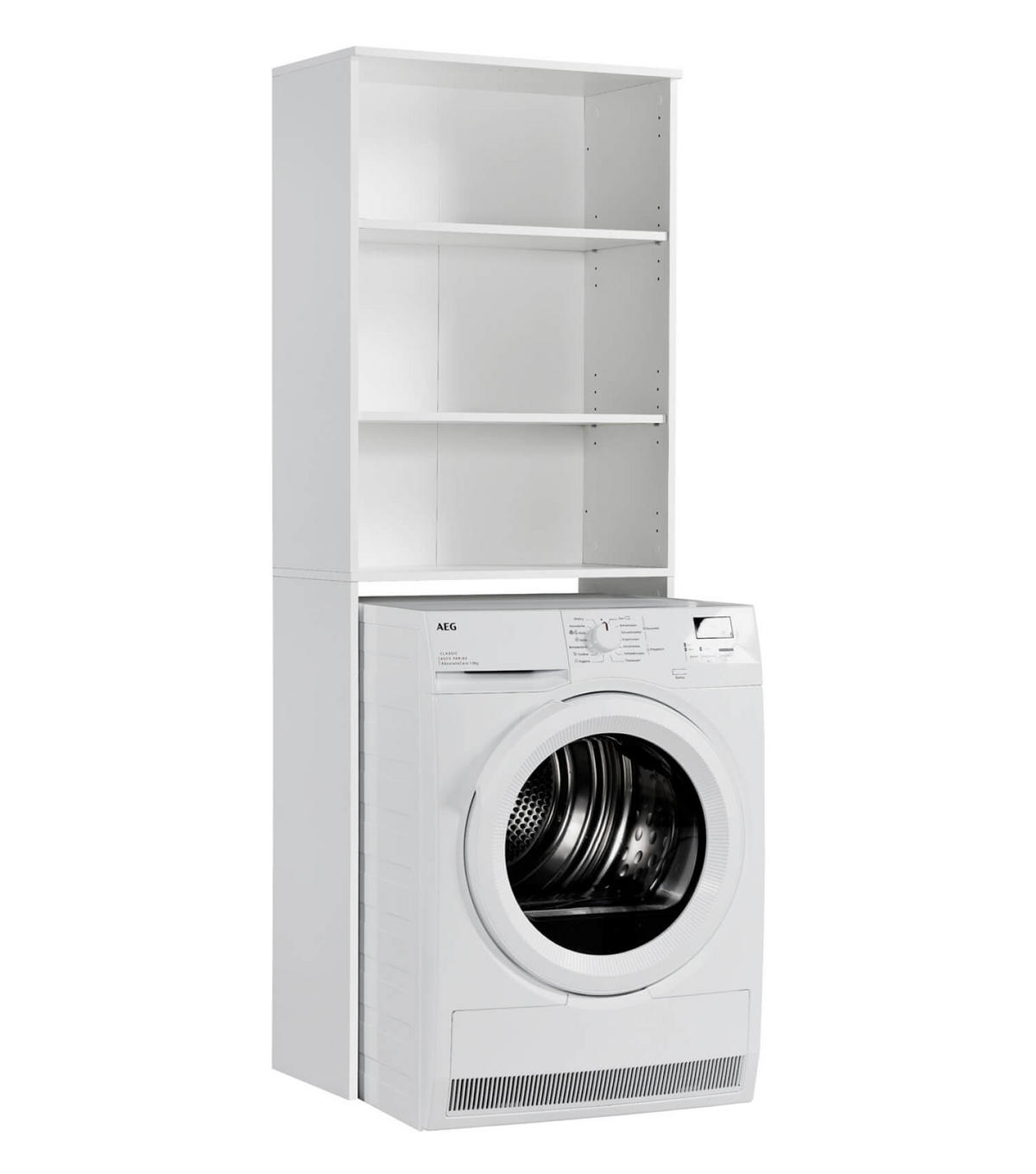 WASCHMASCHINENSCHRANK Der Saubermann - Weiß, Holzwerkstoff (65/180/34cm) - Mokebo