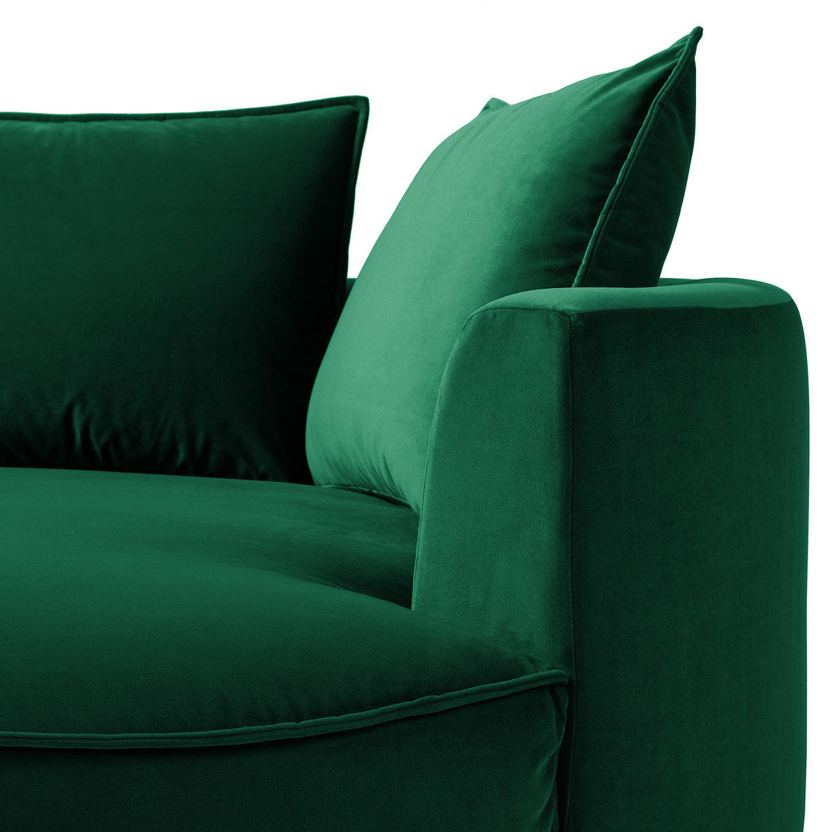 OTTOMANE - modular - Dunkelgrün/Schwarz, Kunststoff/Textil (126/82/154cm) - home24