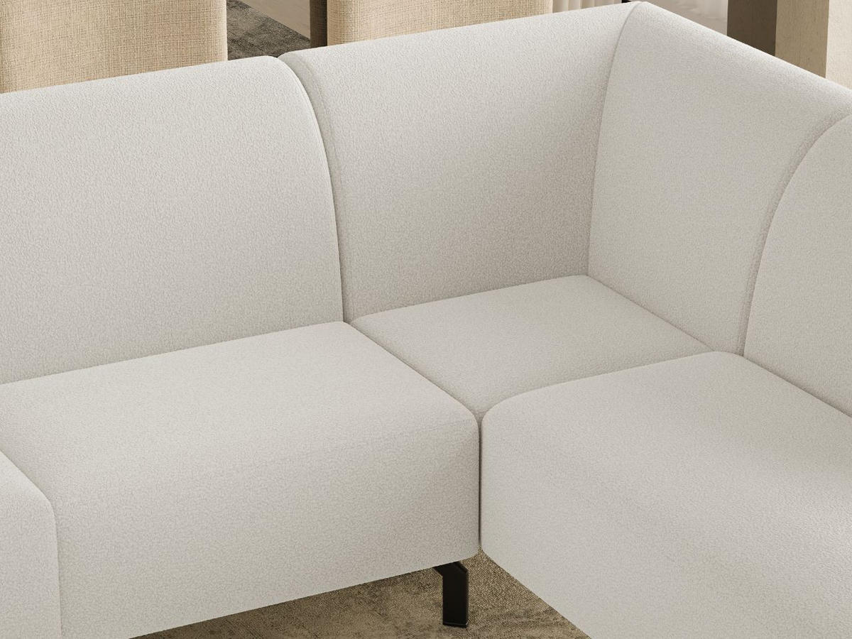 ECKSOFA Regento Weiß Rechts - Schwarz/Weiß, Holz/Textil (218/277cm) - Graingold