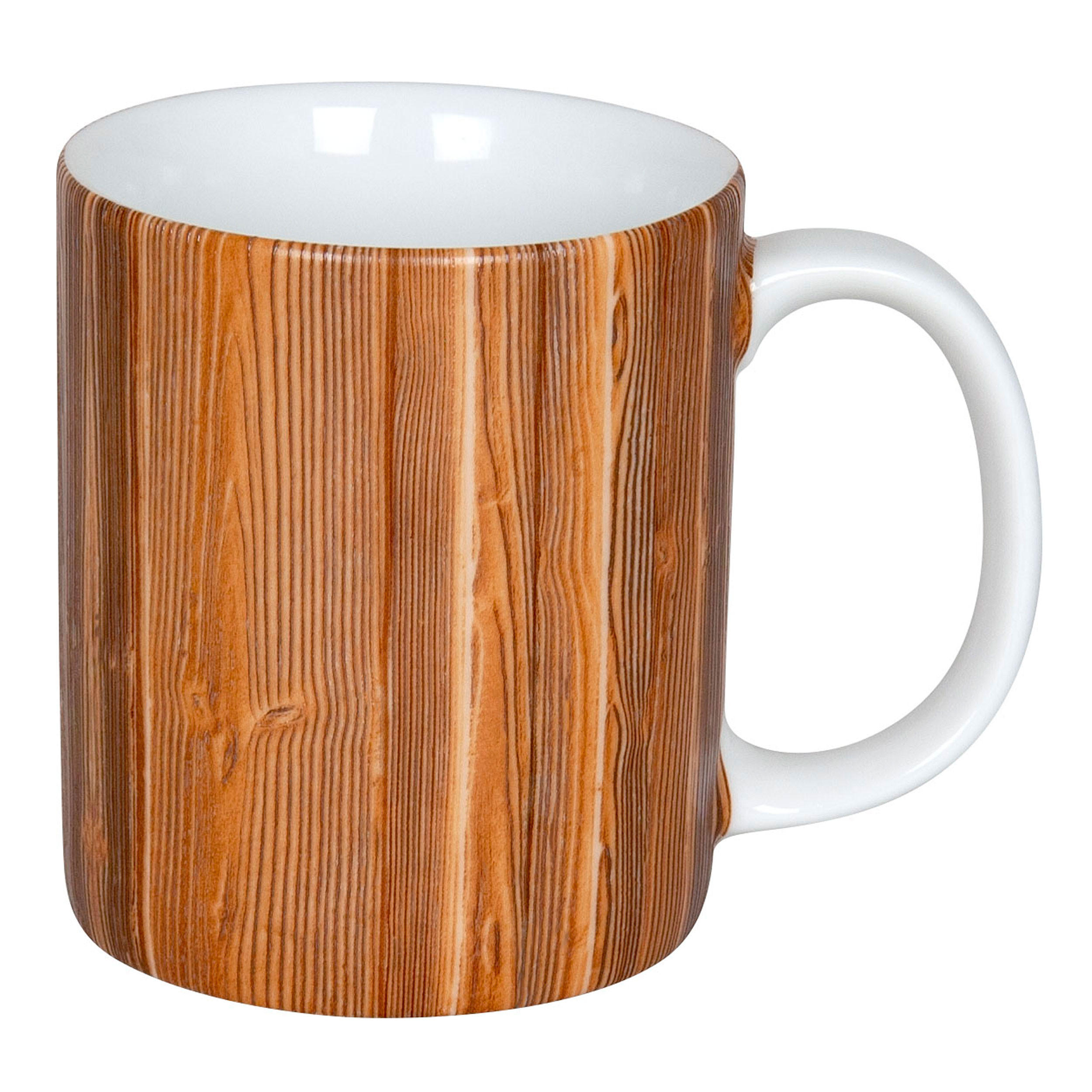 KAFFEEBECHER Wooden Texture - Naturfarben, Keramik (0.36L) - Könitz