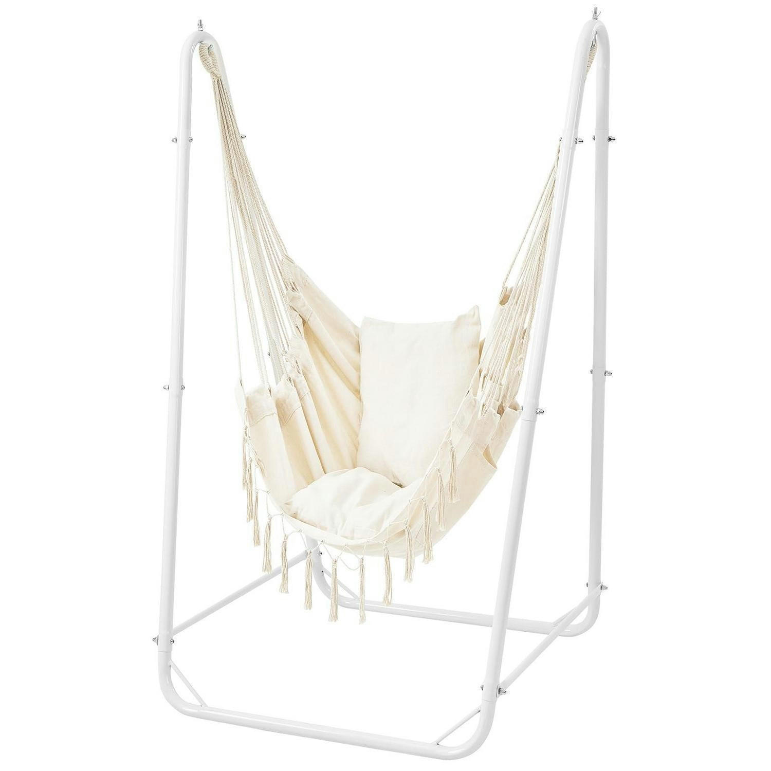 HÄNGESESSEL Set U-Form Weiß 100 kg Tragkraft - Weiß, Metall (88.9/1.5/162.6cm)