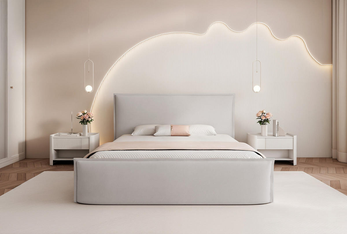 POLSTERBETT ALLBION 180x200 cm, Taupe - Taupe, Textil (200/180cm) - Fedve