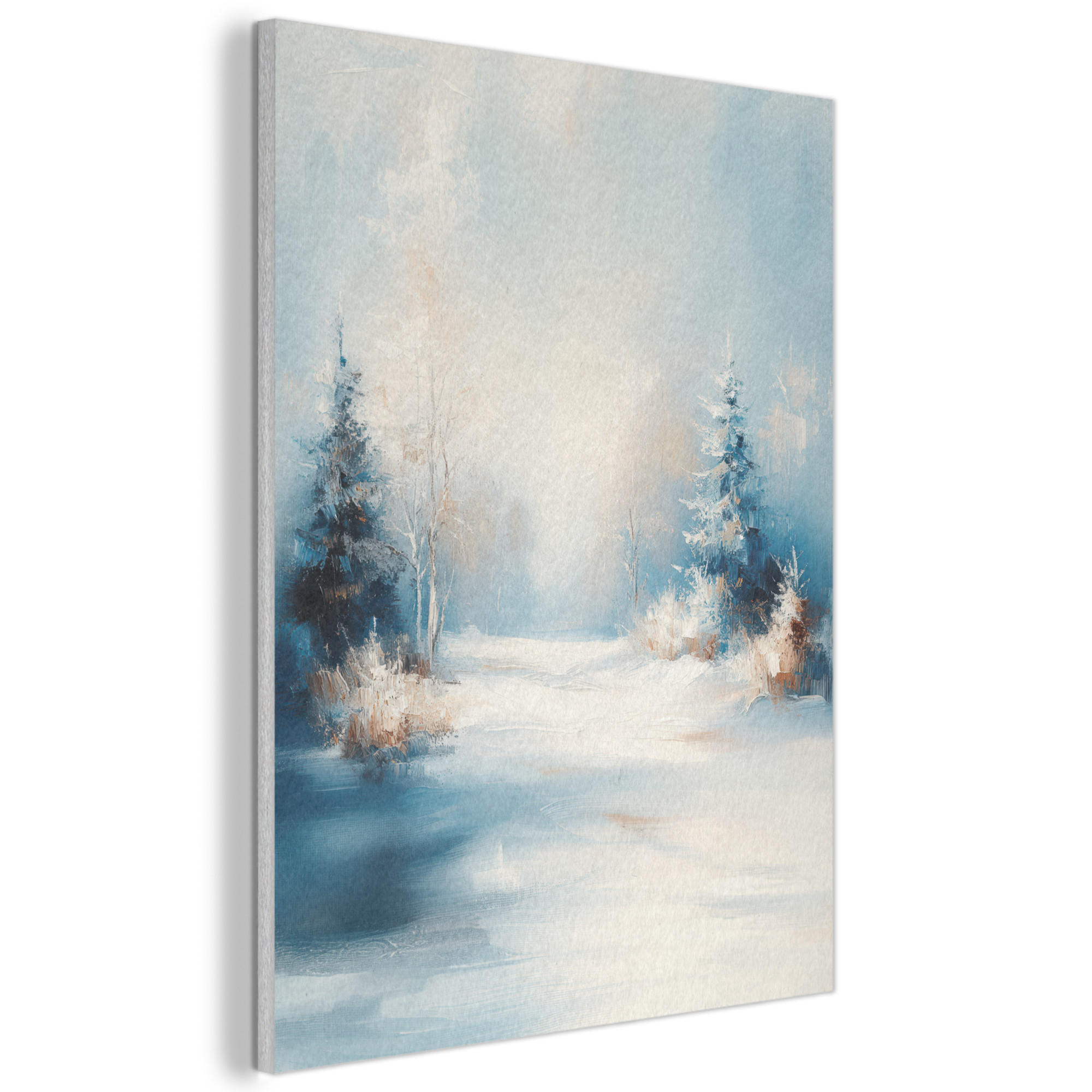 MuchoWow AKUSTICKÝ obraz Les – Zima – Příroda – Abstrakt – Sníh 60x80 cm