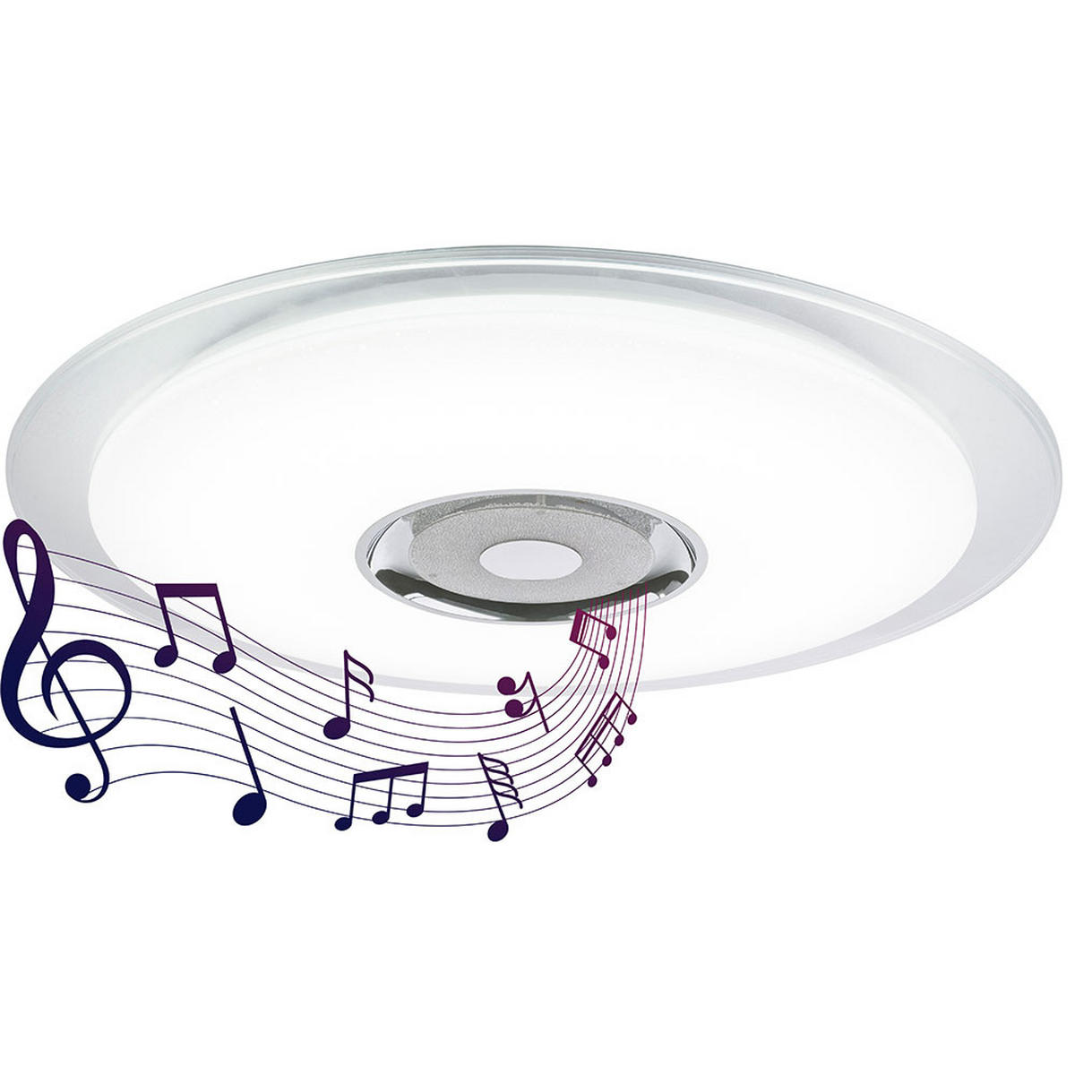 LED DECKENLEUCHTE Tune Silber Metall Acryl - Silberfarben, Metall (60/60/6.1cm) - Globo Lighting
