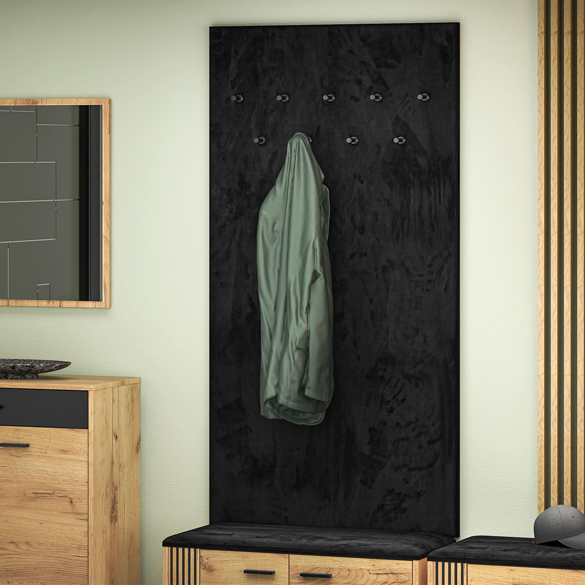EINGANGSMÖBEL Nilo Schwarz - Schwarz, Holzwerkstoff (80/153/3cm) - Petits-meubles