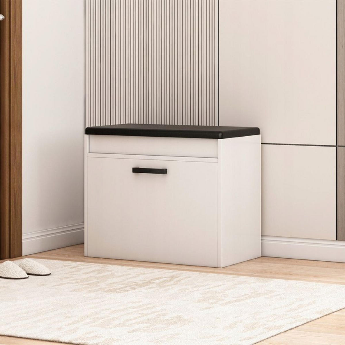 SCHUHSCHRANK, weiß 60/35/49 cm - Weiß, Holzwerkstoff (60/49/35cm)