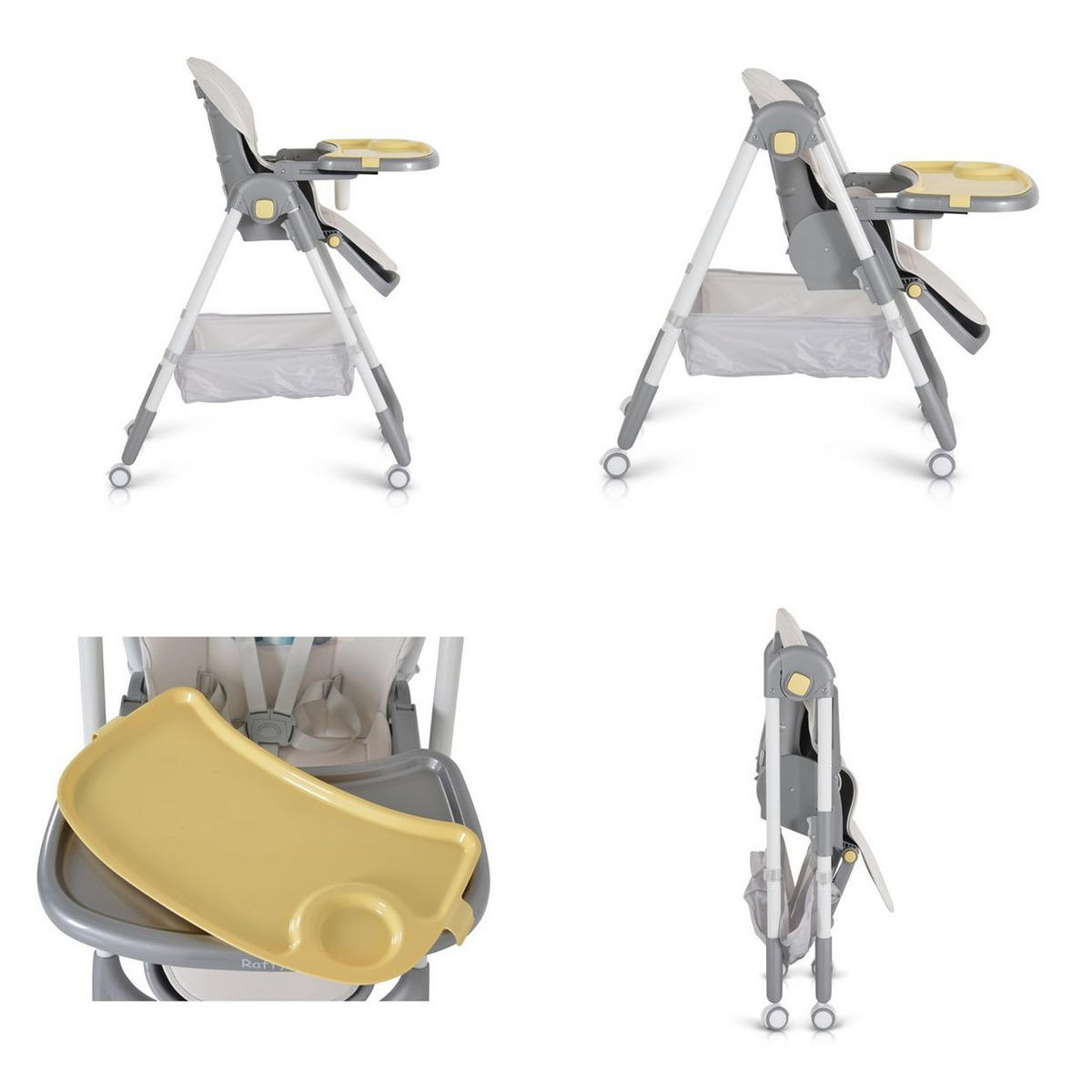 HOCHSTUHL Raffy klappbar gelb 4 Räder, Rückenlehne verstellbar, Korb, Gurt - Gelb, Kunststoff (50/105/70cm) - Moni