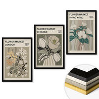WANDBILDER 3er-Set - 40x60 cm Schwarzer Rahmen - Blumenmessen London Chicago Hongkong - Schwarz, Kunststoff (40/60cm) - ArtPrintCave