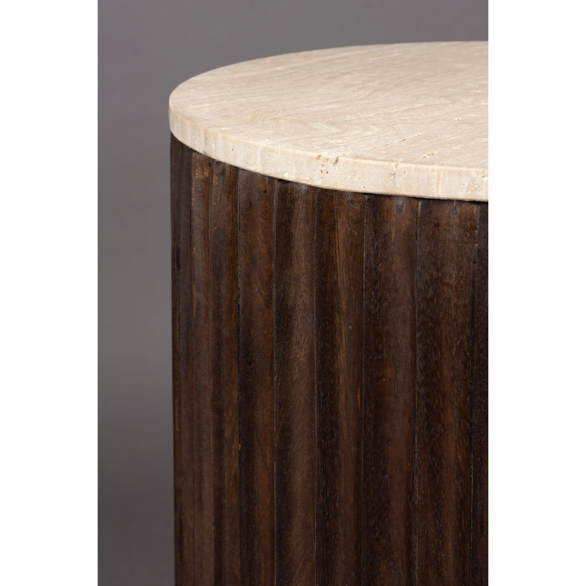 BEISTELLTISCH Marlow Rund 45 cm - Braun, Stein (45/45/60cm) - Dutchbone