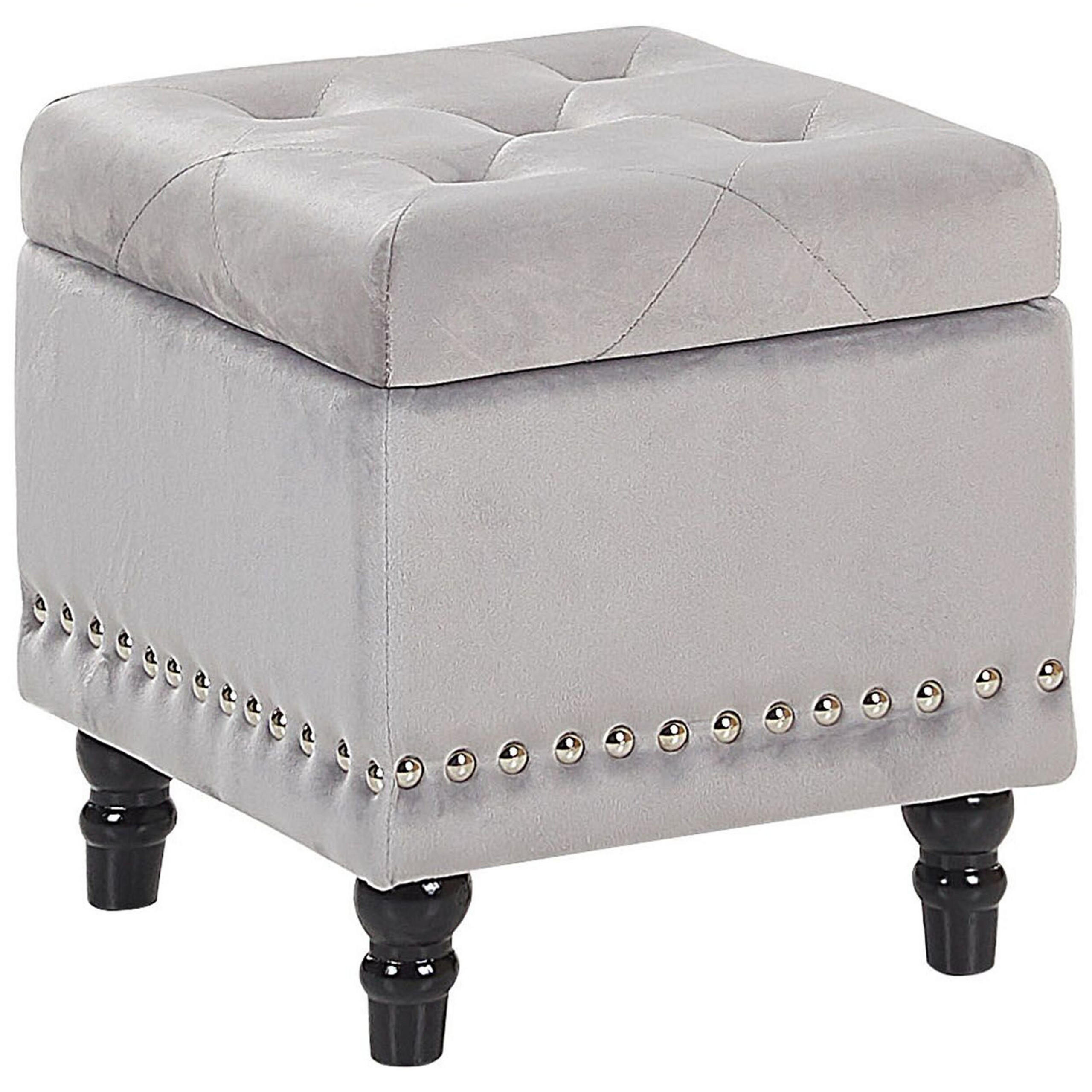 HOCKER Loretto 37/37/40 cm - Grau, Textil (37/40/37cm) - Beliani