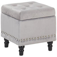 HOCKER Loretto 37/37/40 cm - Grau, Textil (37/40/37cm) - Beliani
