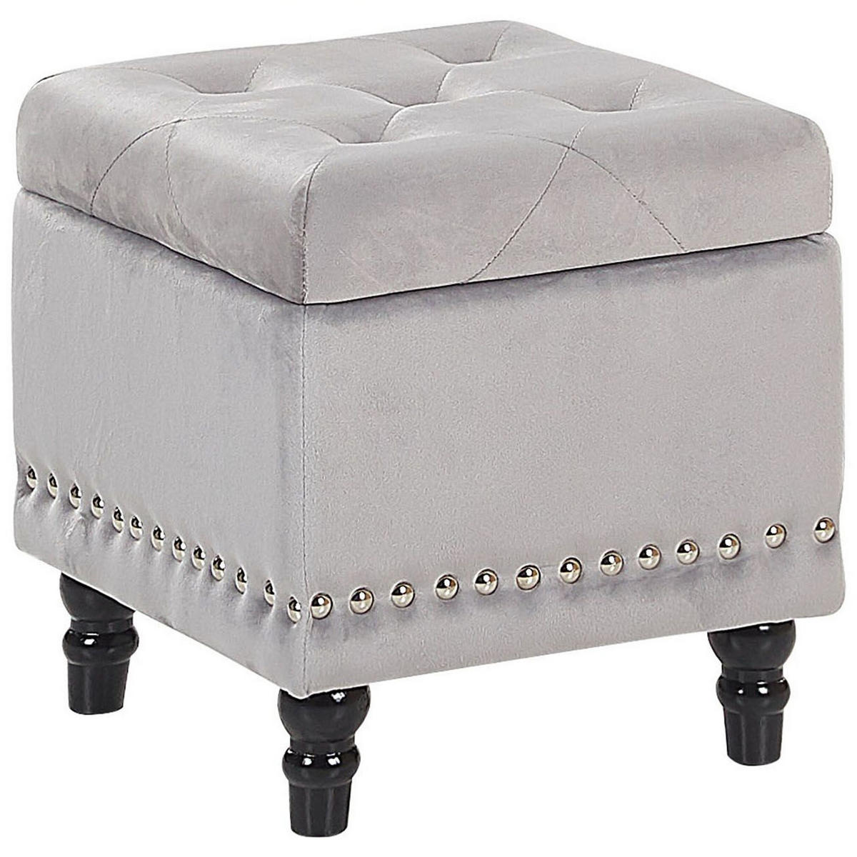 HOCKER Loretto 37/37/40 cm - Grau, Textil (37/40/37cm) - Beliani