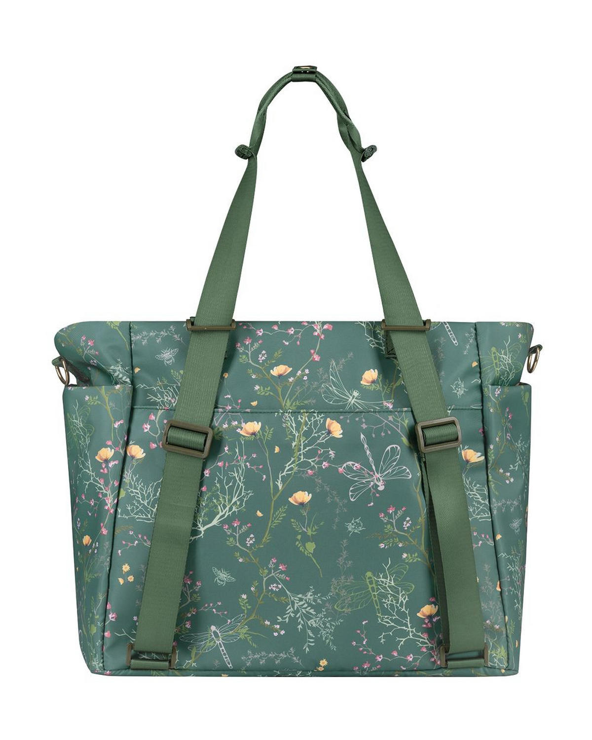 WICKELTASCHE Florence grün Wickelunterlage, Flaschentaschen, Reißverschluss, Kinderwagenclips - Grün, Textil (17/43/35cm) - Kikka boo