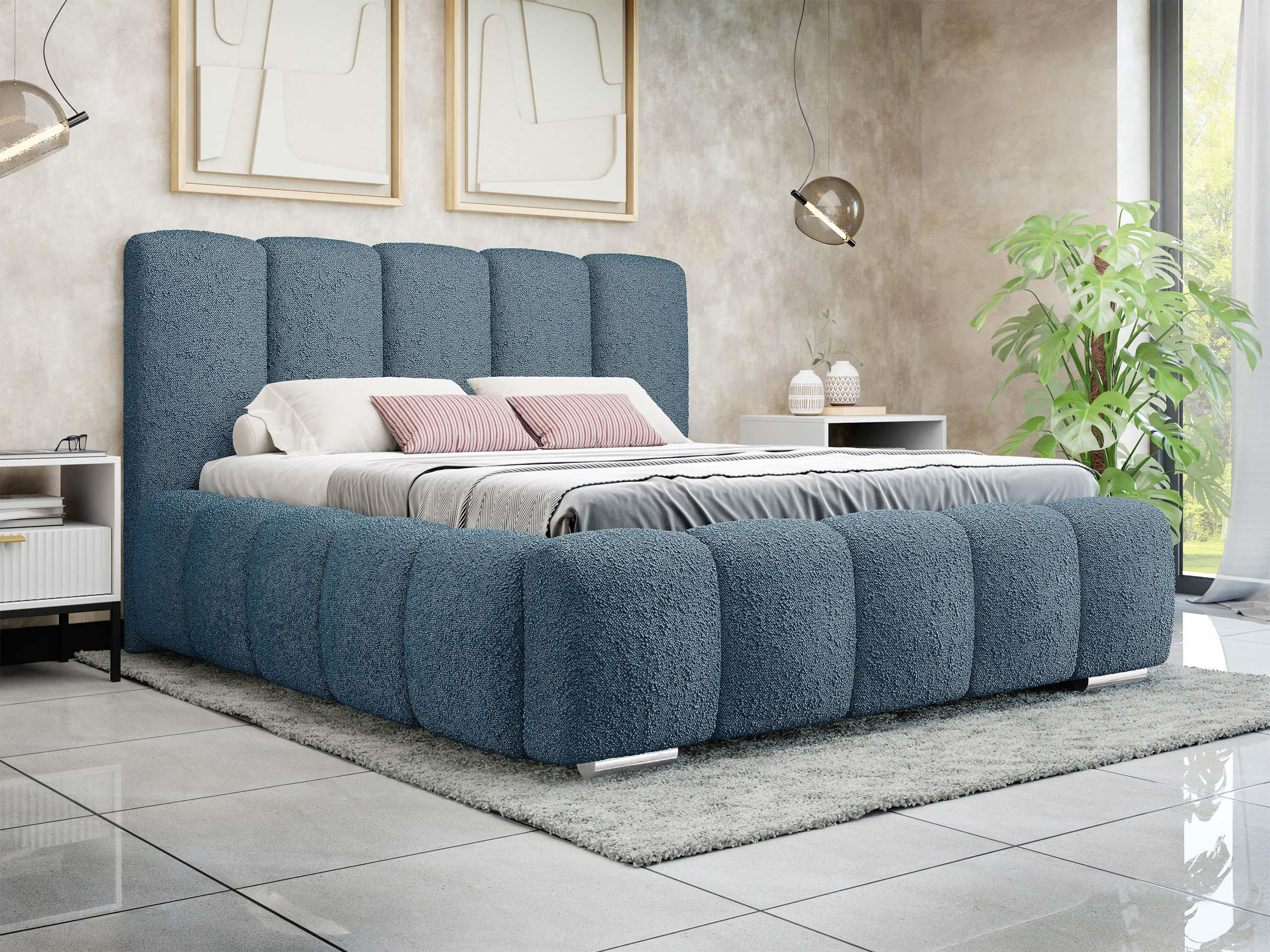 POLSTERBETT Wizko Boucle - Chromfarben/Naturfarben, Holz/Holzwerkstoff (140/200cm) - MIRJAN24