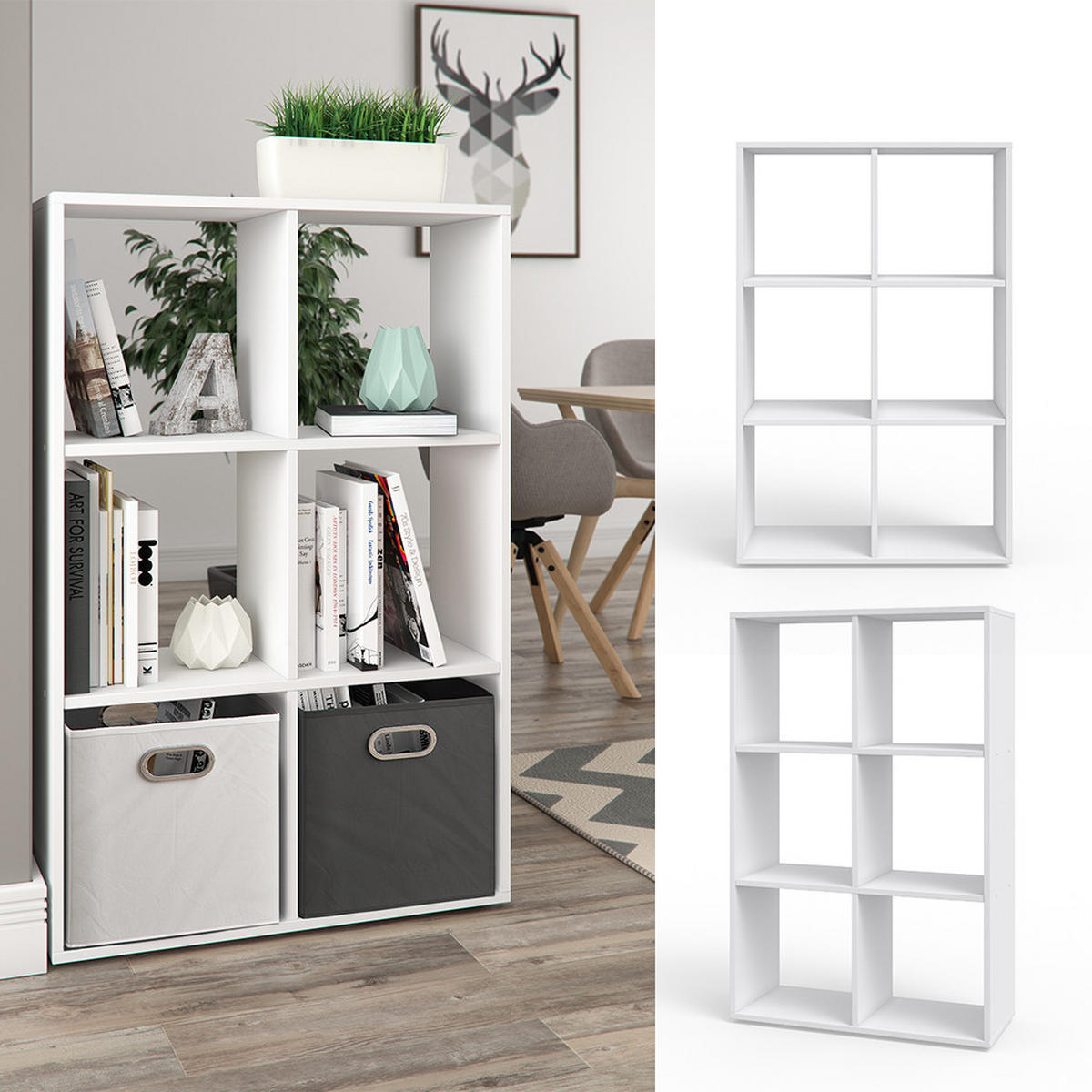 RAUMTEILER Karree Weiß 72 x 107.8 cm - Weiß, Holzwerkstoff (72/107.8/29cm) - Vicco