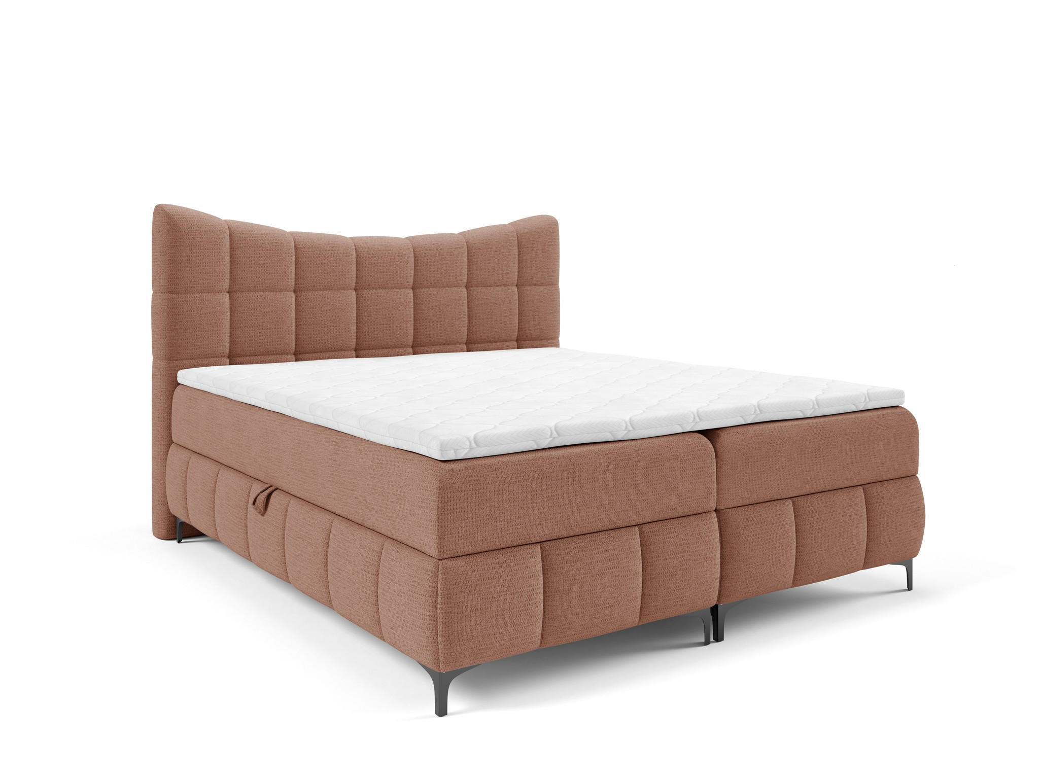 BOXBETT Charles Premi.. In Aragon - Rotbraun, Holzwerkstoff/Textil (120/200cm) - Fun Möbel