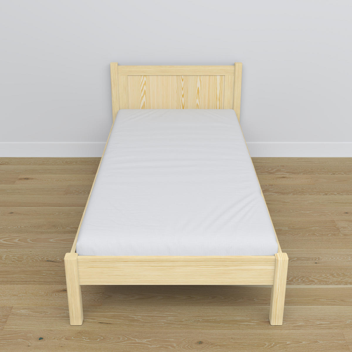 BETT N02 Klare Kiefer 90/190 - Braun, Naturmaterialien/Holz (90/190cm) - N-Wood
