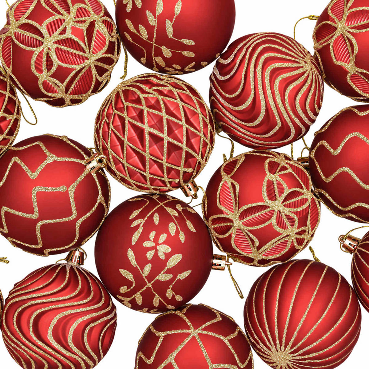 WEIHNACHTSKUGELSET XL 18 -teilig 8 cm Rot Polystyrol - Rot, Kunststoff (8/8/8cm) - vidaXL