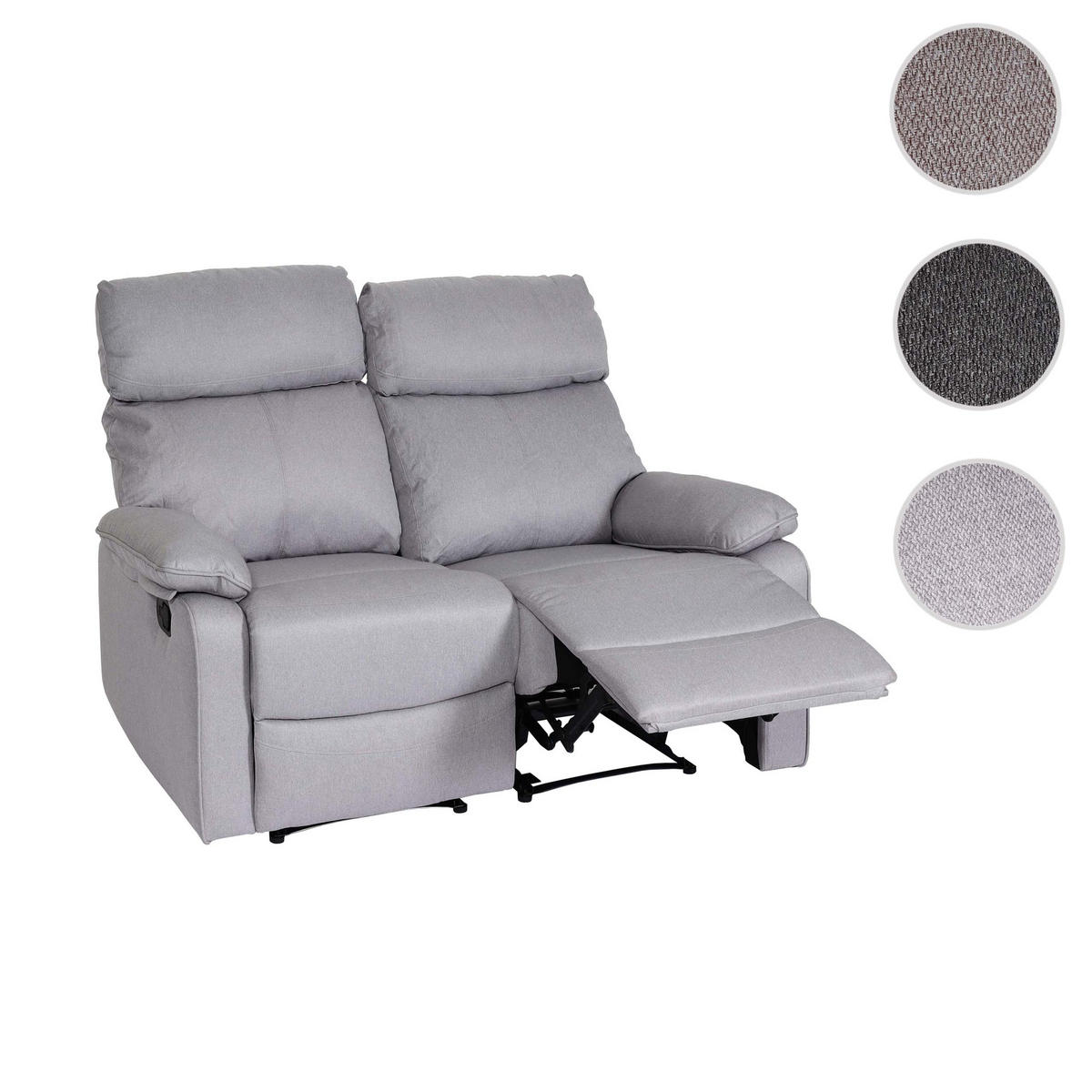 2ER-KINOSESSEL Grau - Hellgrau, Textil (134/105/170cm) - MCW