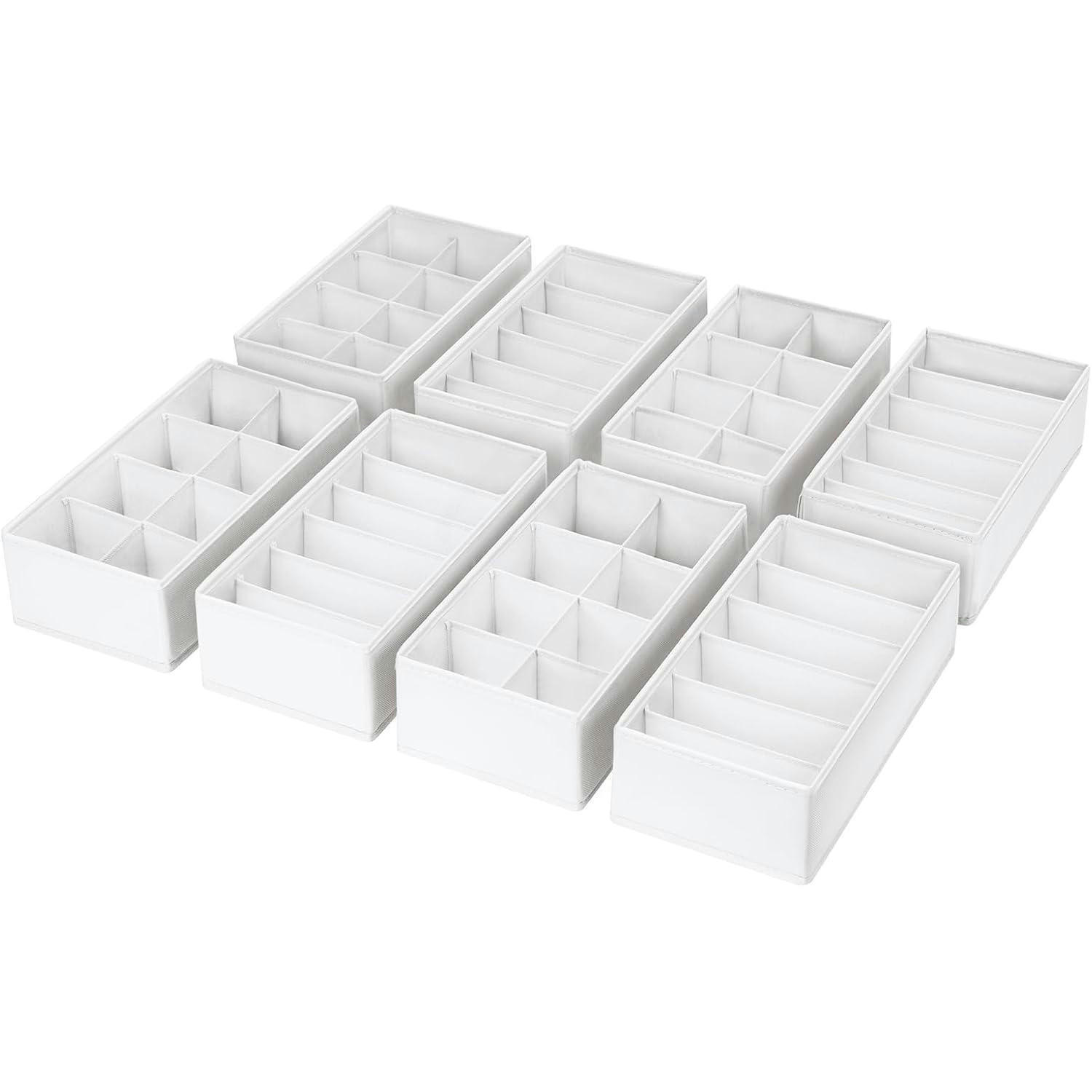 SCHUBLADEN Organizer 8er Set 30 x 15 x 9 cm Weiß - Weiß, Textil (15/9/30cm)