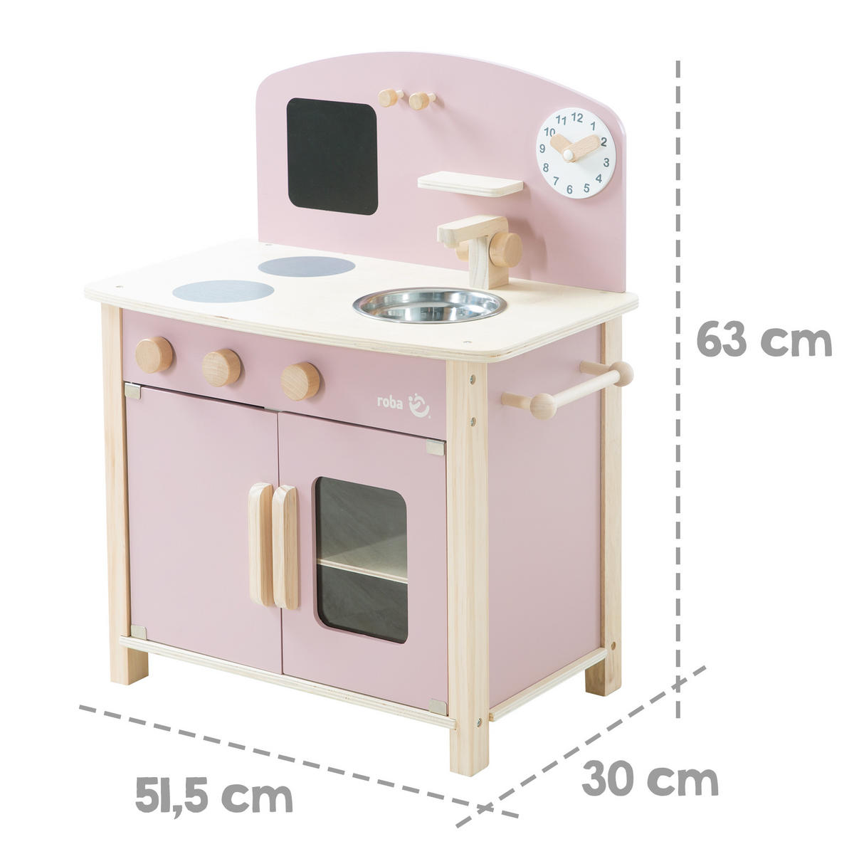 SPIELKÜCHE - Mauve, Holzwerkstoff (30/51.5/63cm) - Roba