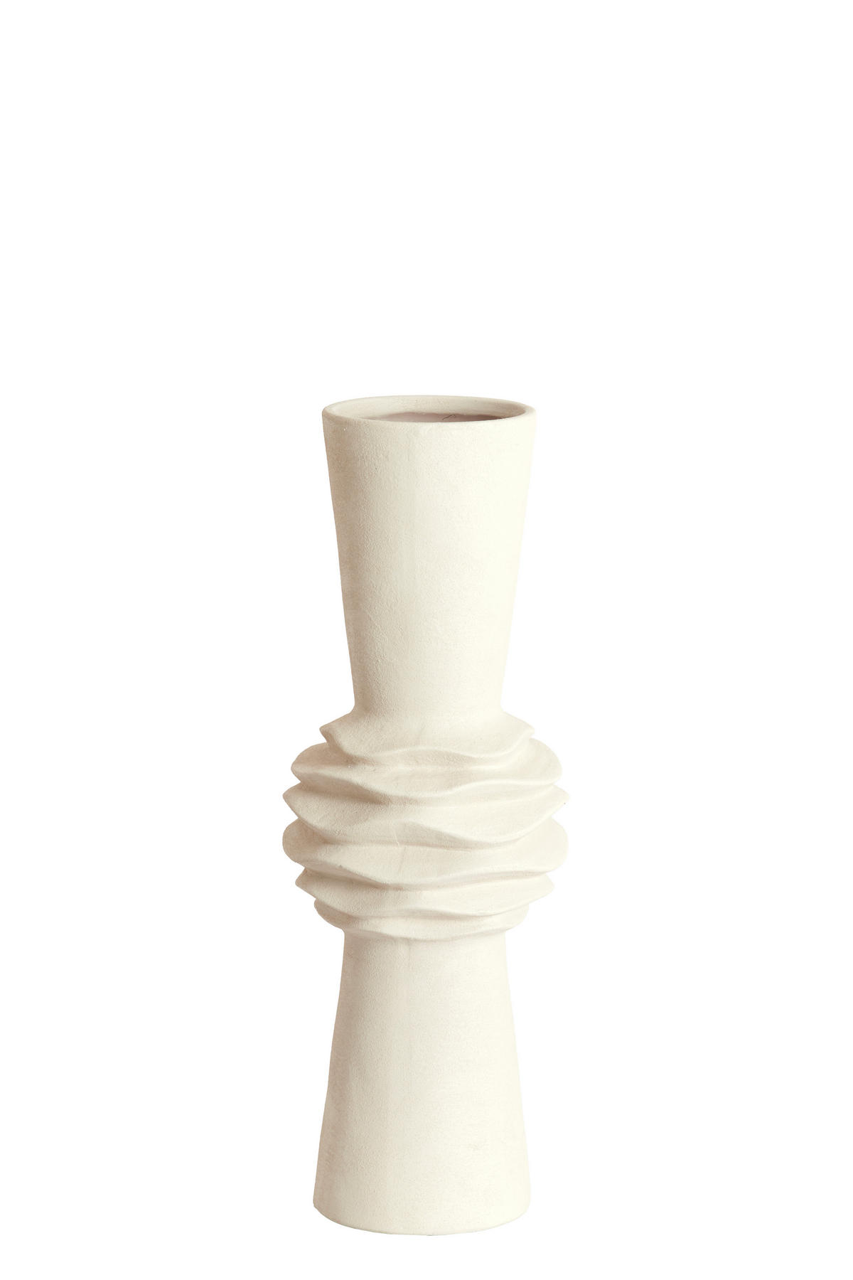 VAZE Olivora Weiß 21/21/60 cm - Weiß, Keramik (60cm) - Light & Living