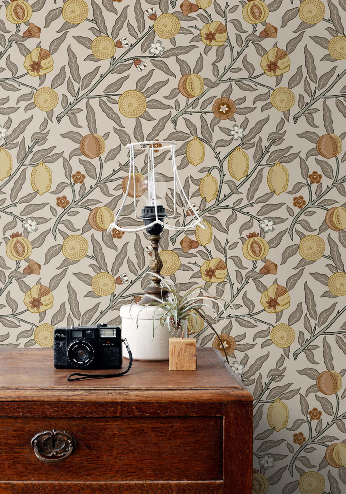 TAPETE exotischen Früchten und Blättern 50 x 900 cm - Braun, Papier (50/900cm) - ESTAhome