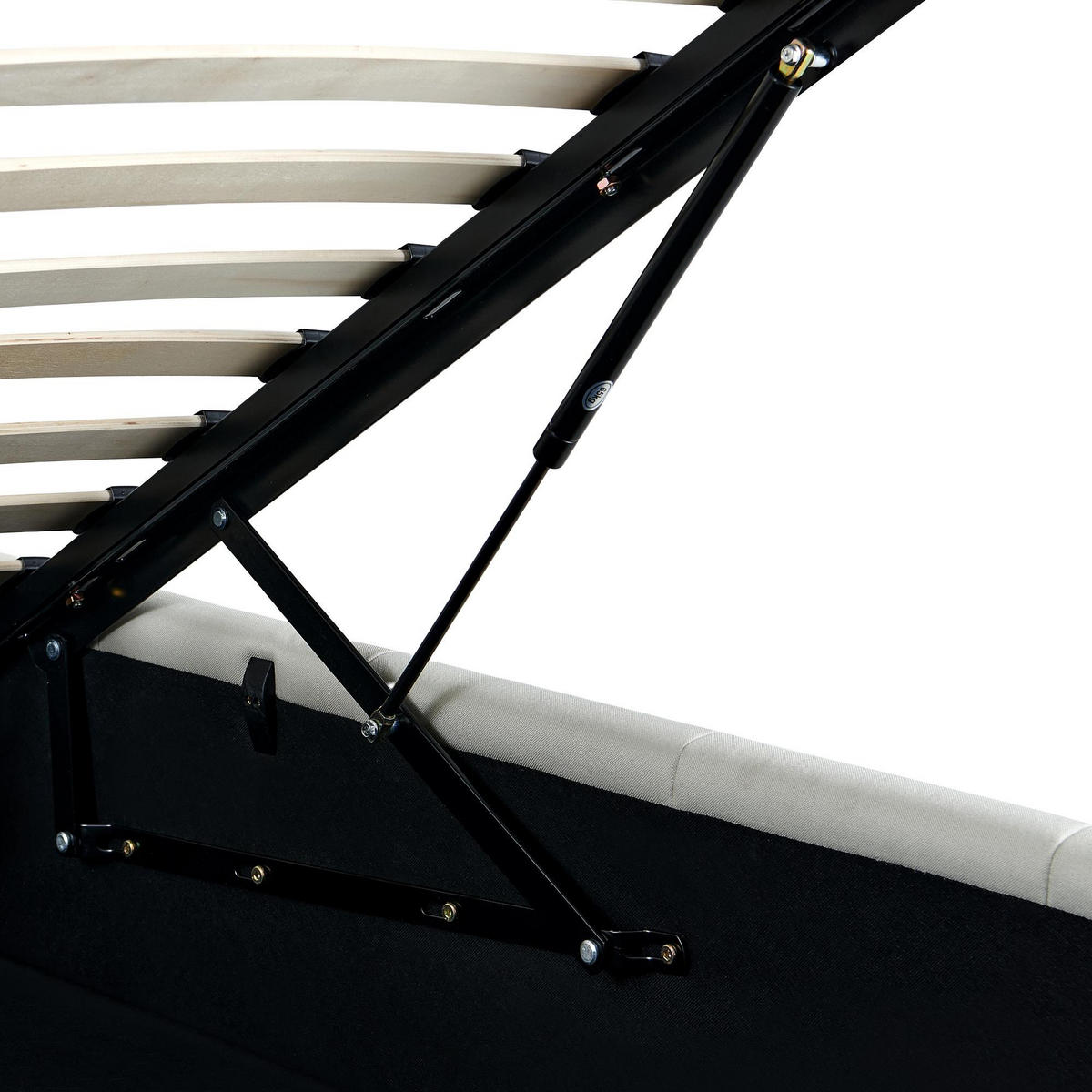 POLSTERBETT Negad Stoff Creme Bett 160x200 - Creme, Textil (160/200cm) - DELUKE