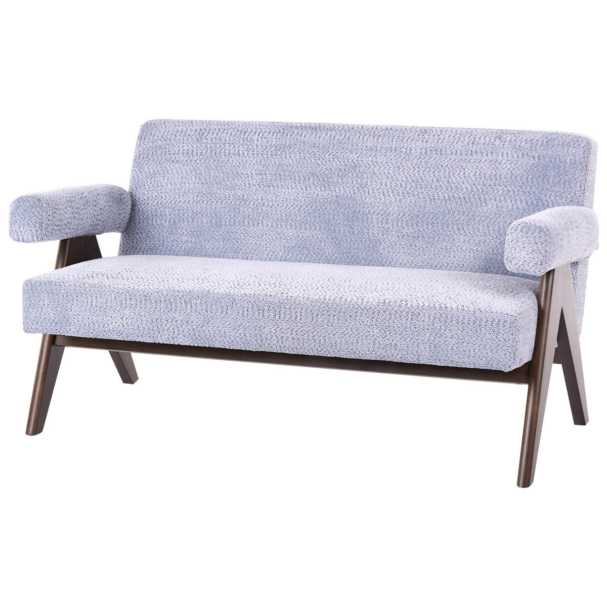 SOFA-SET Chenillegewebe Hellblau/Dunkelbraun Tamre - Hellblau, Textil (148/79/78cm) - Beliani