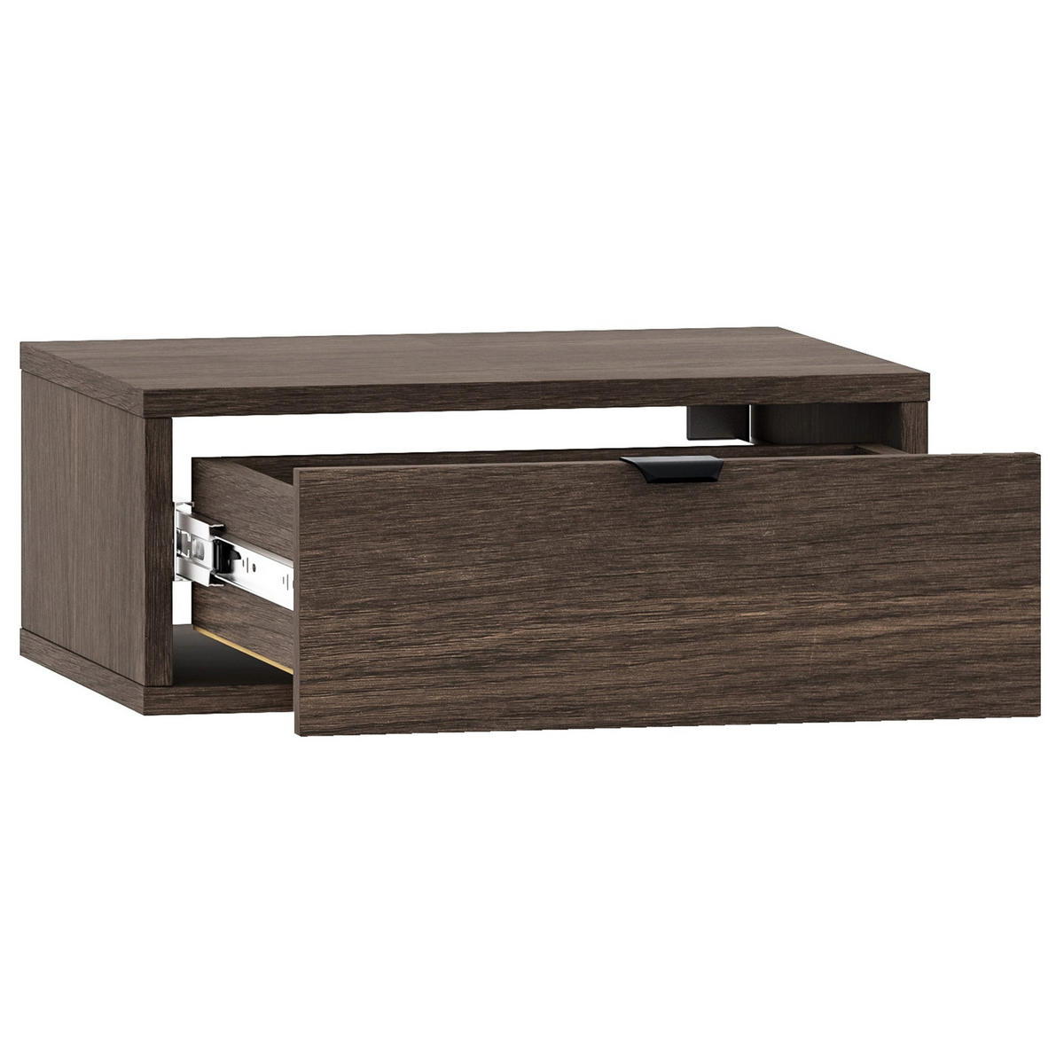 NACHTTISCH HEGGERS Eiche Dunin 45 cm - Dunkelbraun/Goldfarben, Holzwerkstoff/Metall (45/18/33cm) - Selsey
