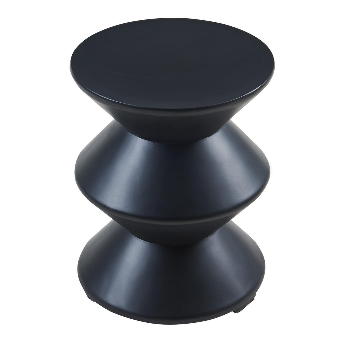 ODKLÁDACÍ STOLEK Kyppeslo - černá, kámen (36.5/36.5/47cm) - [en.casa]