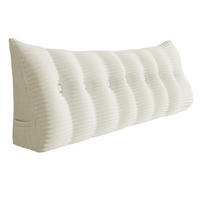 RÜCKENKISSEN für Bett Kord Weiß 200 cm - Weiß, Textil (50/200cm) - Vercart