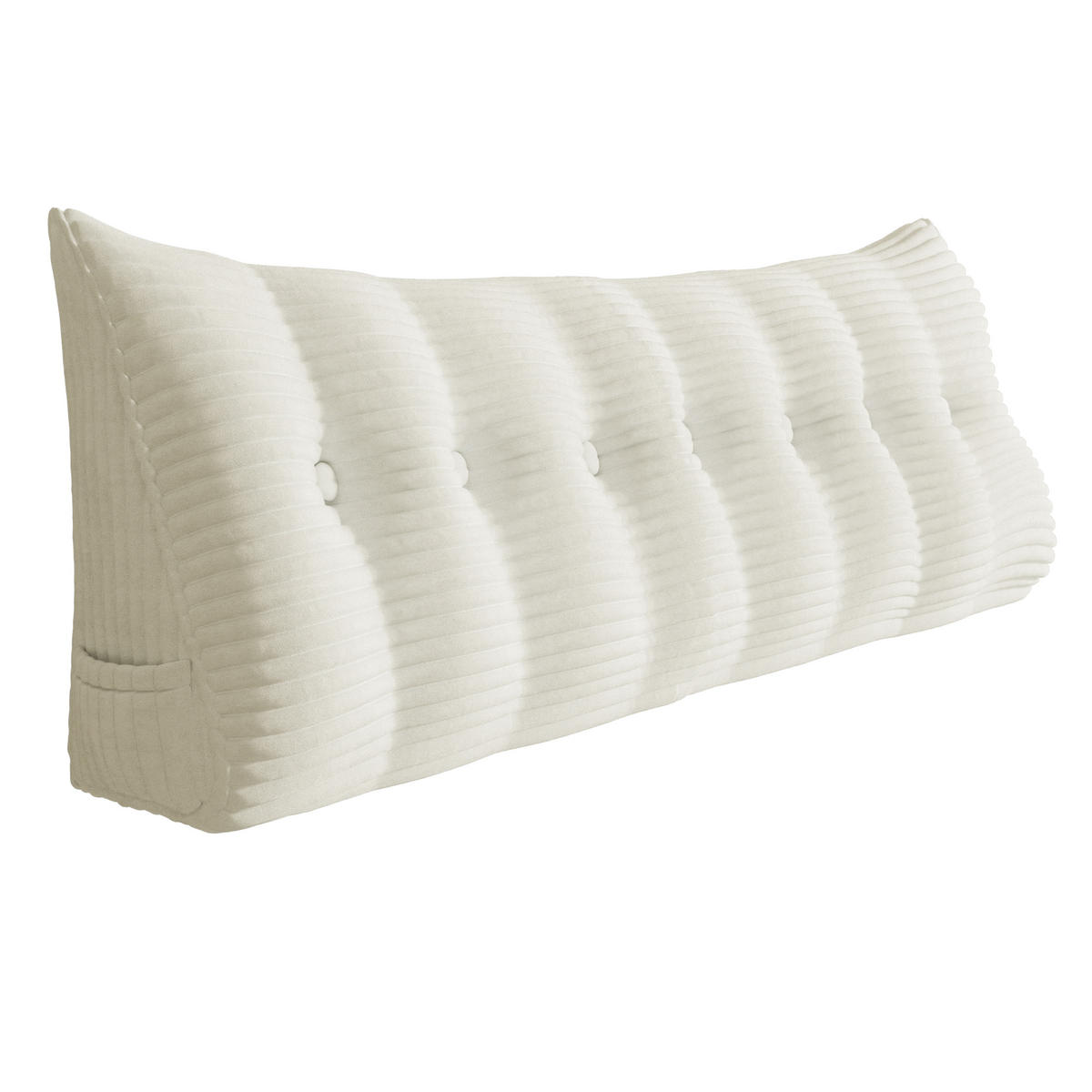 RÜCKENKISSEN für Bett Kord Weiß 200 cm - Weiß, Textil (50/200cm) - Vercart