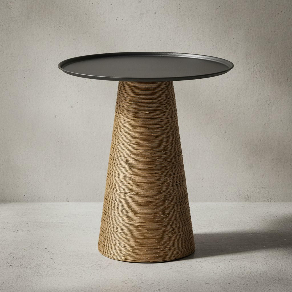 BEISTELLTISCH – Rund Aluminium Schwarz Gold Muster handgefertigt 40x40 cm - Goldfarben, Metall (40/40/45cm) - KADIMA DESIGN