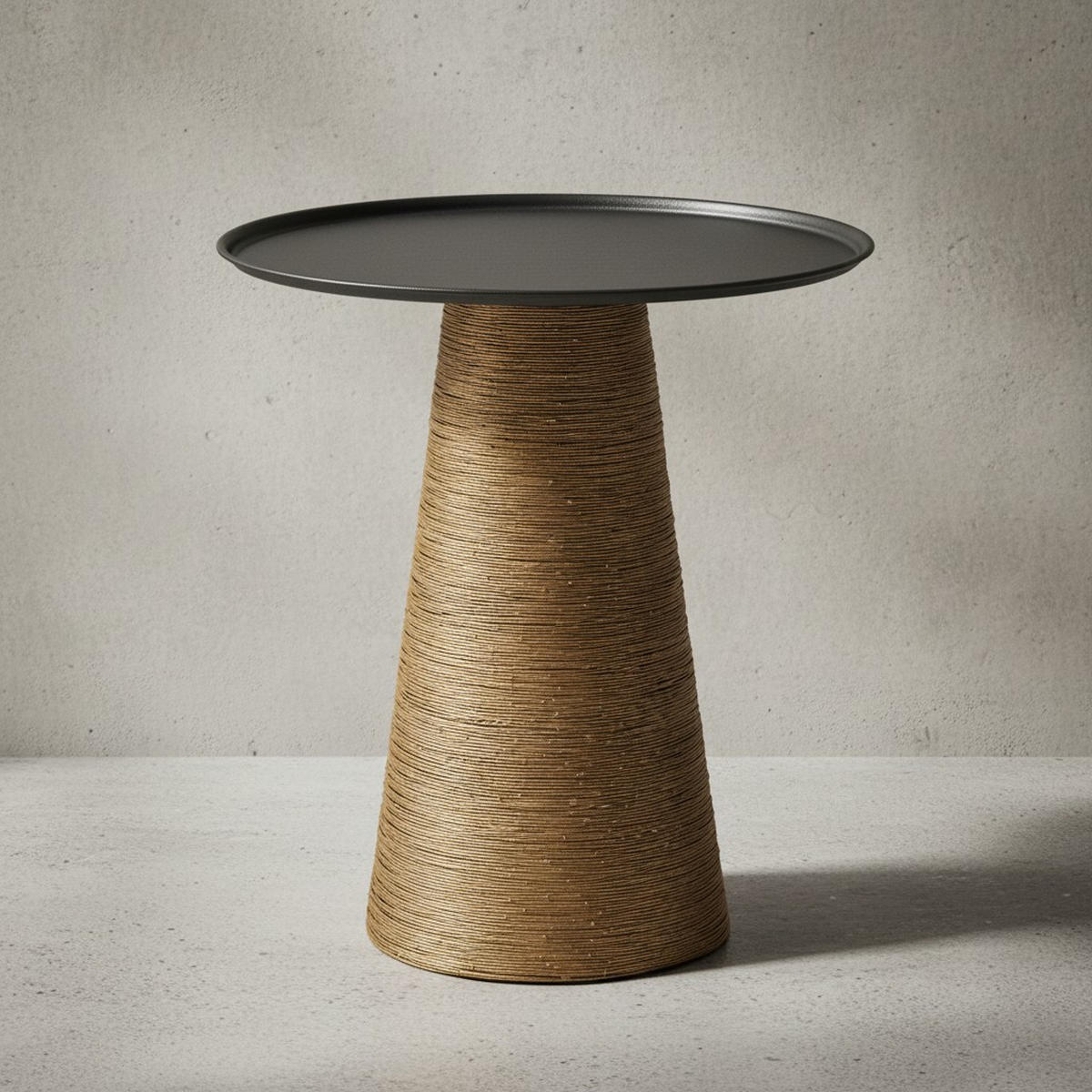 BEISTELLTISCH – Rund Aluminium Schwarz Gold Muster handgefertigt 40x40 cm - Goldfarben, Metall (40/40/45cm) - KADIMA DESIGN