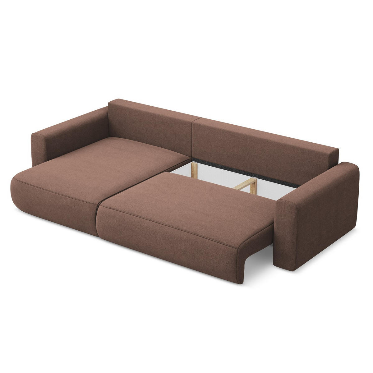ECKSOFA mit Schlaffunktion Strukturstoff Stoff Pink - Pink/Hellrosa, Kunststoff/Textil (149/278cm) - LaMiaSofa