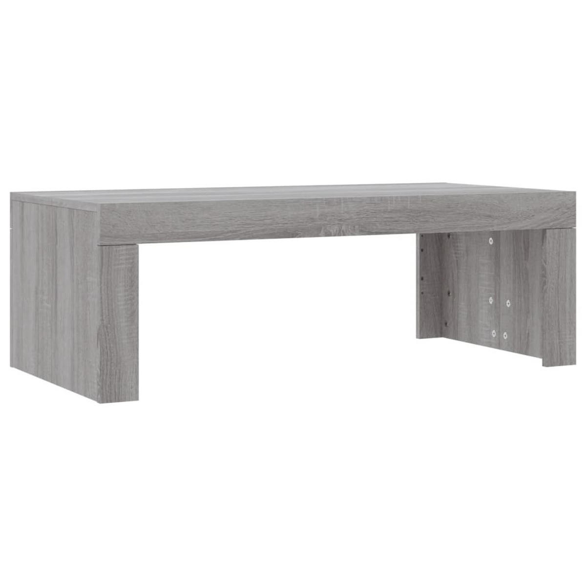 COUCHTISCH Moderner 102/50/36 cm aus Holzwerkstoff Grau Sonoma Dekor - Silbereichenfarben, Holz (50/102/36cm) - vidaXL