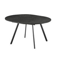 ESSTISCH TILL 120-150/120/76 cm Rund Marmor-Schwarz - Anthrazit/Schwarz, Holzwerkstoff (120/120/76cm) - B&D Home