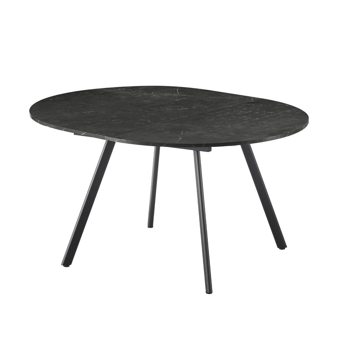 ESSTISCH TILL 120-150/120/76 cm Rund Marmor-Schwarz - Anthrazit/Schwarz, Holzwerkstoff (120/120/76cm) - B&D Home