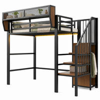 HOCHBETT 90/200 cm aus Metall mit LED-Lichtleiste, Schwarz - Schwarz, Metall (90/200cm) - OKMYHOME