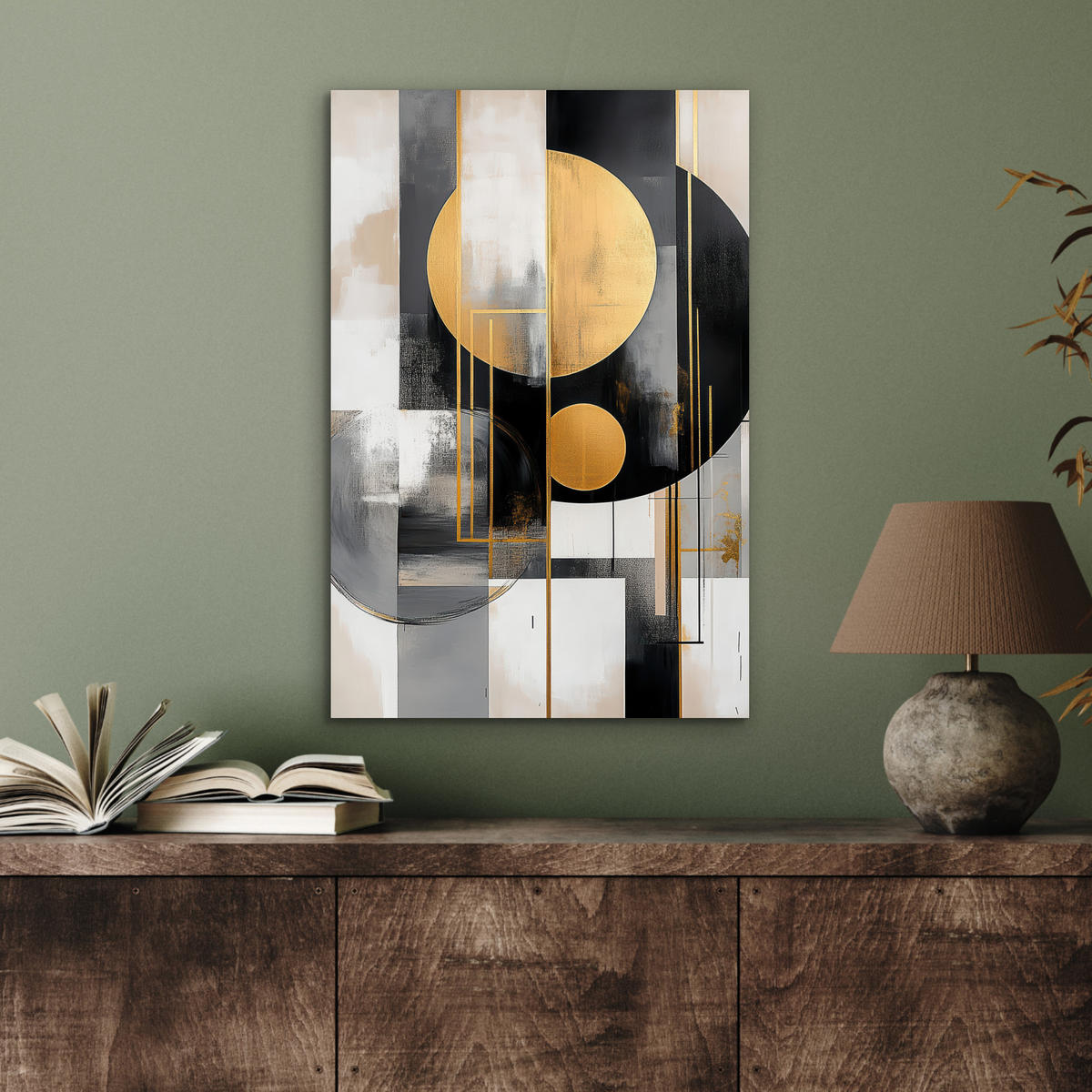 METALLBILD Abstrakt - Gold - Silber - Formen - Ästhetisch - Modern 40x60 cm - Goldfarben, Metall (40/60cm) - MuchoWow